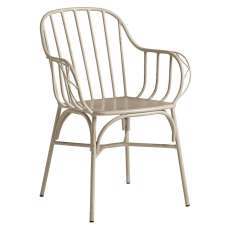 Frisco Metal Garden Armchair In Retro White - UK