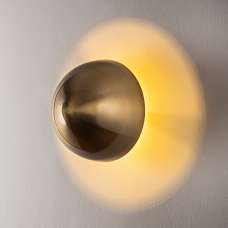 Fungal Round Metal Wall Light in Gold - UK