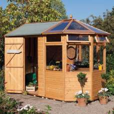 Furnace Wooden Garden Storage Shed In Honey Brown - UK