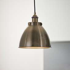 Furth Small Ceiling Pendant Light In Antique Brass - UK