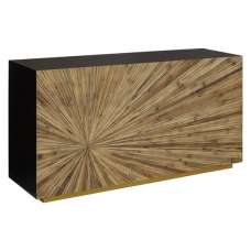 Gablet Wooden Console Table With Gold Base In Dark Brown - UK