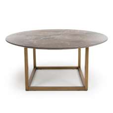 Gabri Sintered Stone Round Coffee Table In Grey - UK