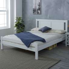 Gail Wooden Double Bed In White - UK
