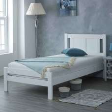 Gail Wooden Small Double Bed In White - UK