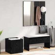 Gaius Wooden Hallway Furniture Set In Black - UK