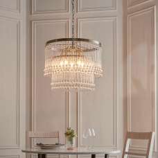 Galesburg 5 Light Glass Pendant Ceiling Light In Antique Brass - UK