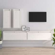Galilee Solid Pinewood Entertainment Unit In White - UK