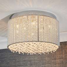 Galina 10 Lights Flush Ceiling Light In Polished Chrome - UK