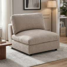 Galnor Fabric Armless Chair in Biscuit - UK
