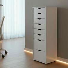 Galvani Wooden Home and Office Cabinet in White - UK