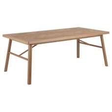 Galveston Wooden Rectangular Dining Table In Matt Oak - UK