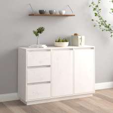 Galvin Pinewood Sideboard With 2 Doors 3 Drawers In White - UK