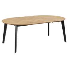 Garner Wooden Extending Dining Table In Oak And Black - UK