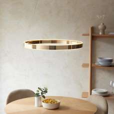Garwood LED Frosted Glass Ceiling Pendant Light In Gold - UK