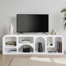 Gastonia Wooden TV Stand In White - UK