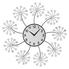 Gatosta Mirrored Floret Wall Clock In Black And Silver - UK