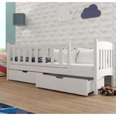 Gautier Wooden Day Bed With Foam Mattress In Matt White - UK