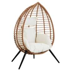 Gazit Outdoor Egg Design Seating Chair In Natural Rattan Effect - UK
