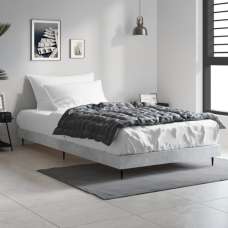 Gemma Wooden Single Bed In Concrete Effect With Black Legs - UK