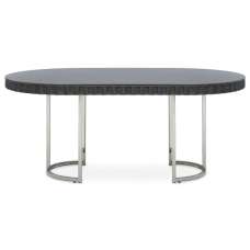 Genera High Gloss Dining Table With Silver Steel Frame In Grey - UK