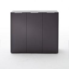 Genie Wide Shoe Cabinet In Matt Anthracite With 3 Doors - UK