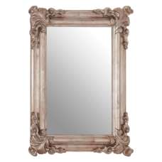 Georga Rectangular Wall Bedroom Mirror In Pale Silver Frame - UK
