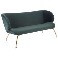 Giausar Upholstered Fabric 2 Seater Sofa In Dark Green - UK