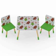 Gilbert Wooden Gruffalo Table And 2 Chairs In Multicolour - UK
