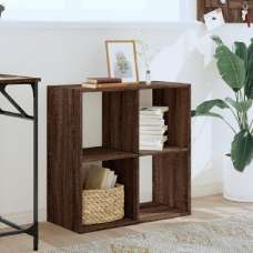 Gilford Wooden Bookcase With 4 Compartments In Dark Brown Oak - UK