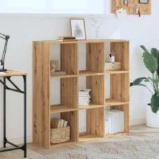 Gilford Wooden Bookcase With 9 Compartments In Oak - UK