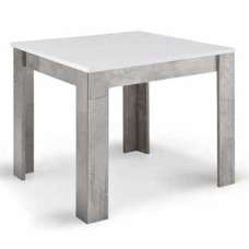 Breta High Gloss Dining Table Square In White And Grey - UK
