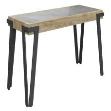 Girona Ceramic Console Table With Steel Legs In Grey - UK