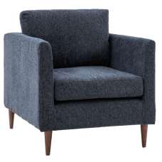 Girona Fabric Armchair With Wooden Legs In Charcoal - UK