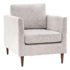 Girona Fabric Armchair With Wooden Legs In Natural - UK