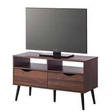 Girona Wooden TV Stand With 2 Drawers 2 Shelves In Walnut - UK