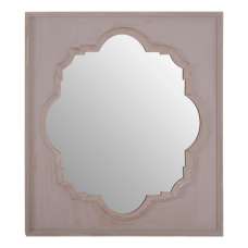 Gladiyas Quatrefoil Design Wall Mirror In Grey Wooden Frame - UK