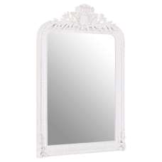 Glaria Rectangular Wall Bedroom Mirror In Weathered White Frame - UK
