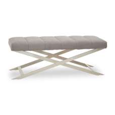 Glidden Fabric Hallway Bench With Cross Legs In Grey - UK
