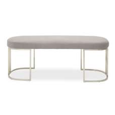 Glidden Fabric Hallway Bench With Curved Legs In Grey - UK
