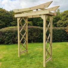 Goldhawk Large Wooden Garden Arch In Natural - UK