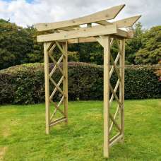 Goldhawk Small Wooden Garden Arch In Natural - UK