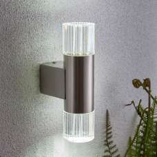 Goldsboro LED Twin Glass Wall Light In Chrome And Silver - UK