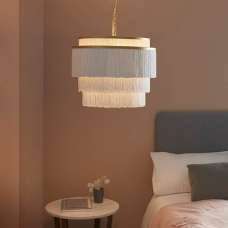 Goshen Glass Large Ceiling Pendant Light In Matt Gold And Chrome - UK