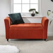Gospel Fabric Storage Ottoman In Russet - UK