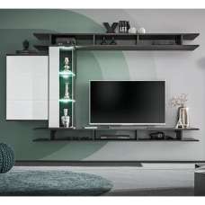 Grants High Gloss Entertainment Unit In White And Graphite Oak - UK