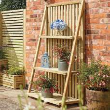 Grato Wooden Garden Vertical Plant Stand In Natural - UK