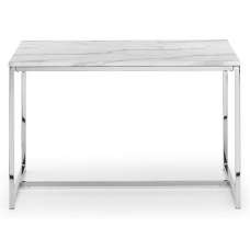 Sable High Gloss Dining Table In White Marble Effect - UK