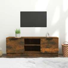 Greco Wooden TV Stand With 2 Doors In Smoked Oak - UK
