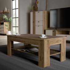 Greeley Wooden Rectangular Coffee Table In Oak - UK