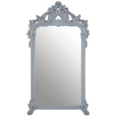 Cikroya Decorative Crest Wall Bedroom Mirror In Grey Frame - UK
